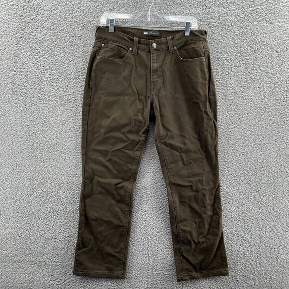 Levis 505 Straight Jeans Straight Leg Womens 10 30X28 Olive Green Stretch Denim* - Picture 1 of 12
